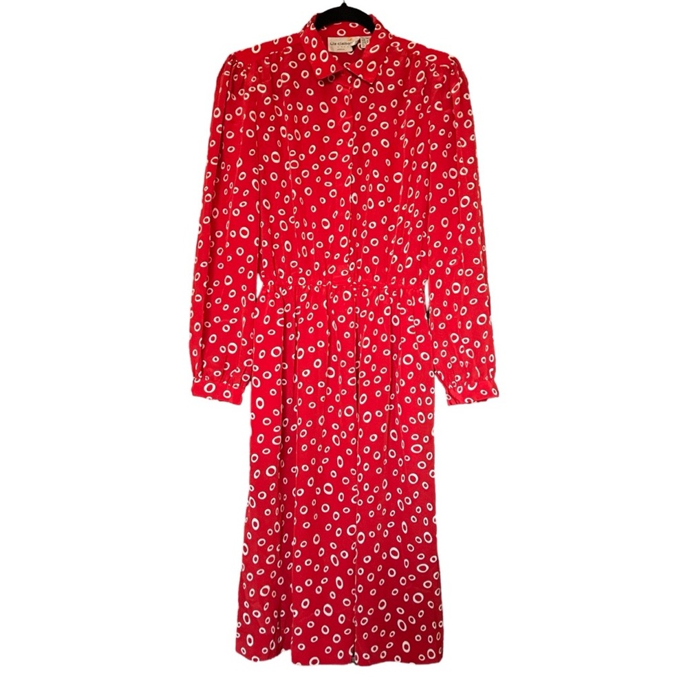 Liz Claiborne Red Long Sleeve Mock Neck Dress